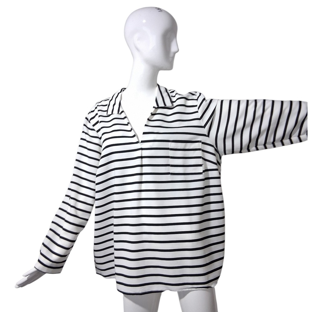 J. Jill Preppy Womens Size 2X Career Casual Sophisticated Tunic Roll Tab Top